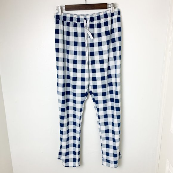 Calvin Klein fleece pj lounge set blue white pants lone sleeve graphic shirt M - Picture 6 of 8